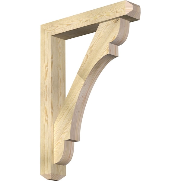 Ekena Millwork Olympic Craftsman Rough Sawn Bracket w/ Offset Brace, Douglas Fir, 6"W x 32"D x 44"H BKT0604X32X44OLY04RDF - main